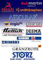 Logos von Hirsch,Radio7,Gränzbote,KSK Tuttlingen,Karl Storz,Aesculap,Max&Moritz,Henke Sass Wolf