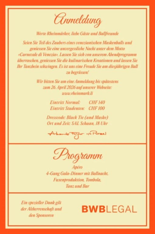 Rheinmark Ball - Carnevale di Venezia